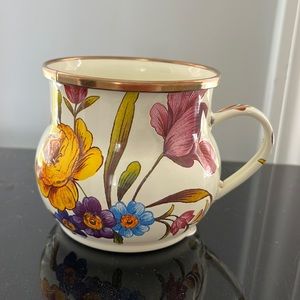 Mckenzie Childs White FLOWER MARKET Coffee Mug/Cup RETIRED-HTF